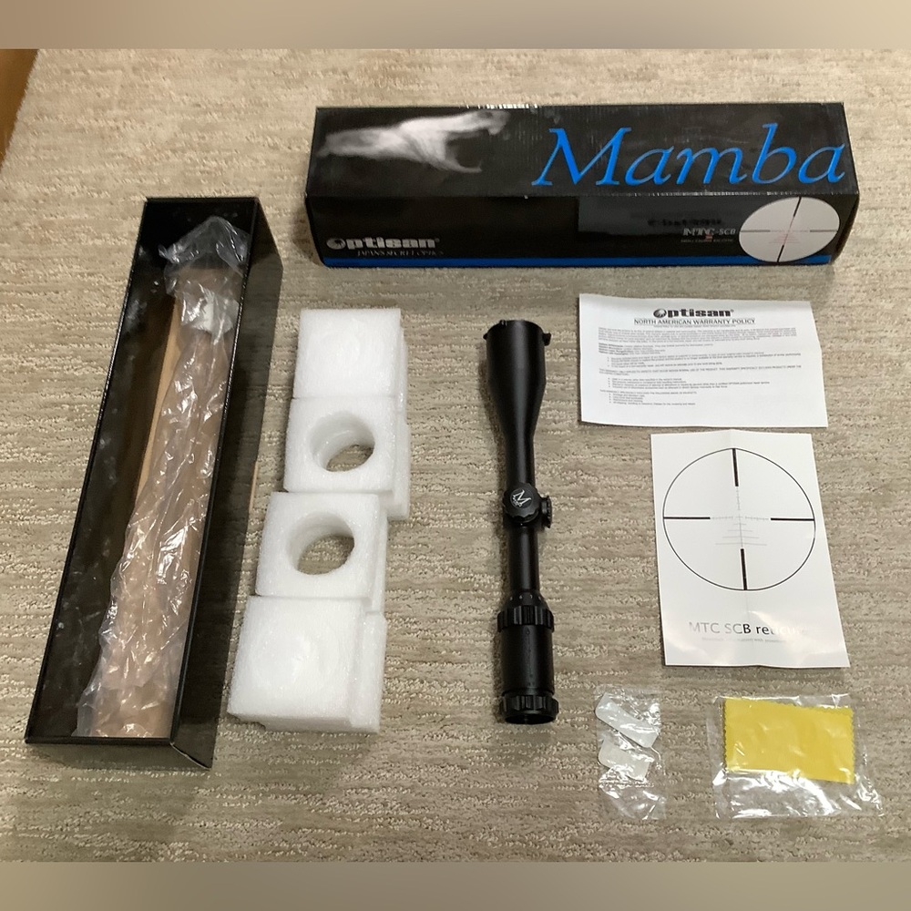 Optisan Mamba Lite 3-12X44 Matte Black Rifle Scope